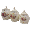 3 piece Canister Set-Flower