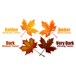 Organic maple syrup in leaf-shaped bottles