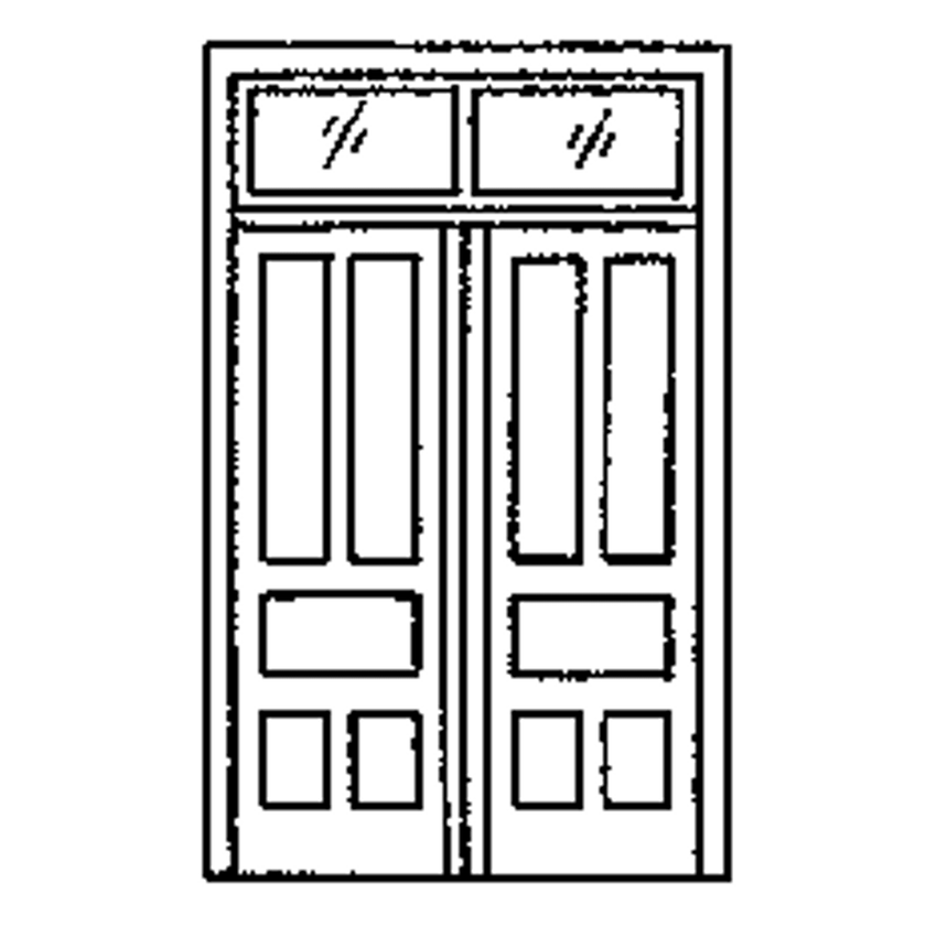 Grandt Line Products 5073 HO Double Door w/ Transom Pkg of 2 NIB