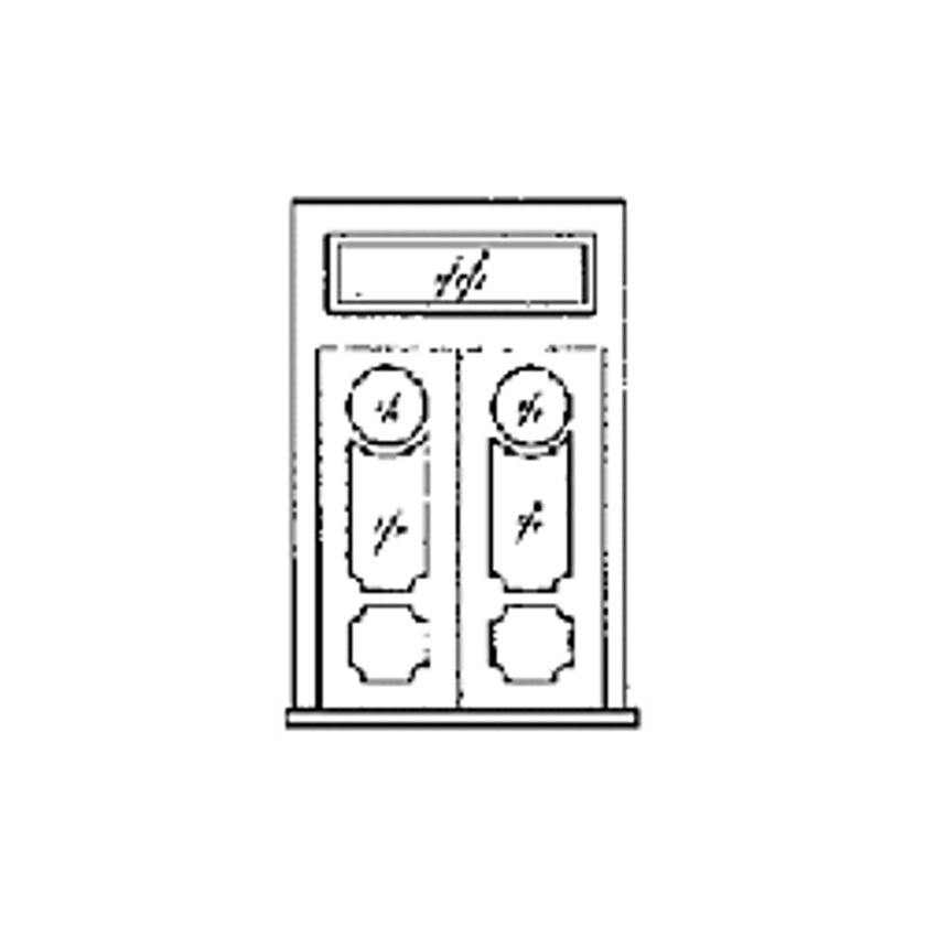 Grandt Line Products 5109 HO Door -Two-Lite Double Door w/Frame & Transom; pkg(3) NIB