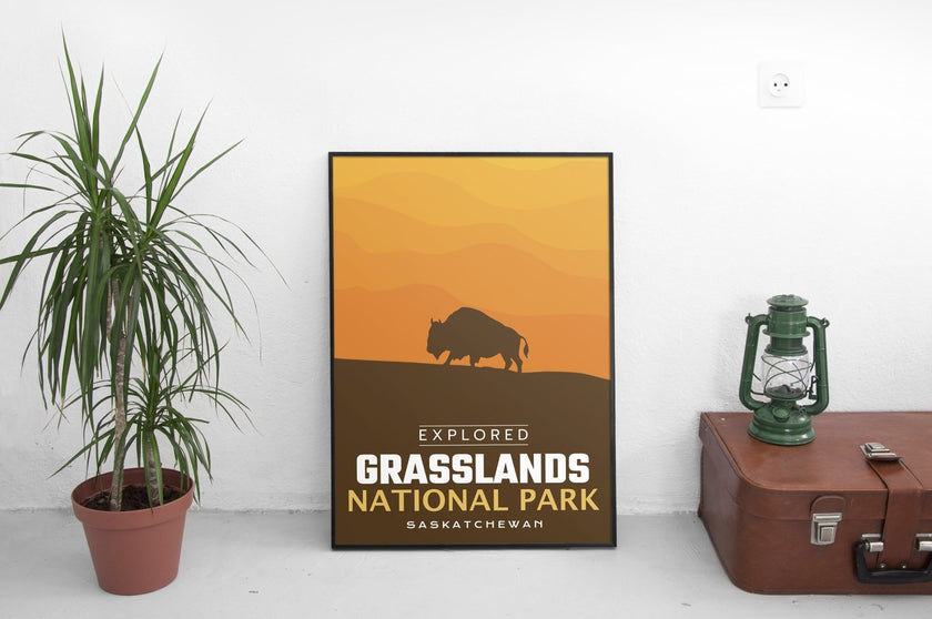 Grasslands National Park 'Explored' Poster, Canada Parks