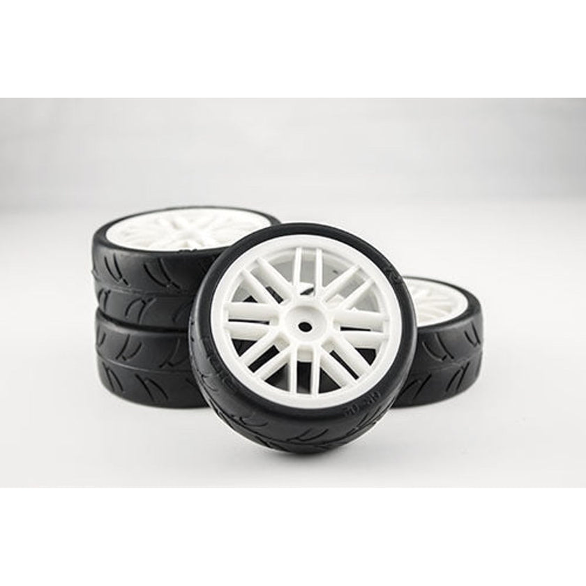 Gravity RC GRC124GTW USGT Pre Glued Tires (GT Wheel, White) (4) NIB