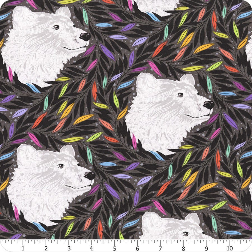 Tula Pink - Gray Work - Just Bearly Carbon - PWTP261-CARBON