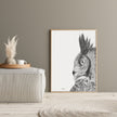 Great Horned Owl - Black and White Wildlife Art Print
