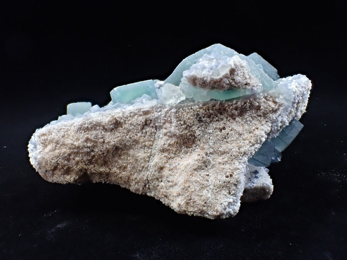 Green Fluorite on Quartz Matrix – Huanggang Mine, Inner Mongolia