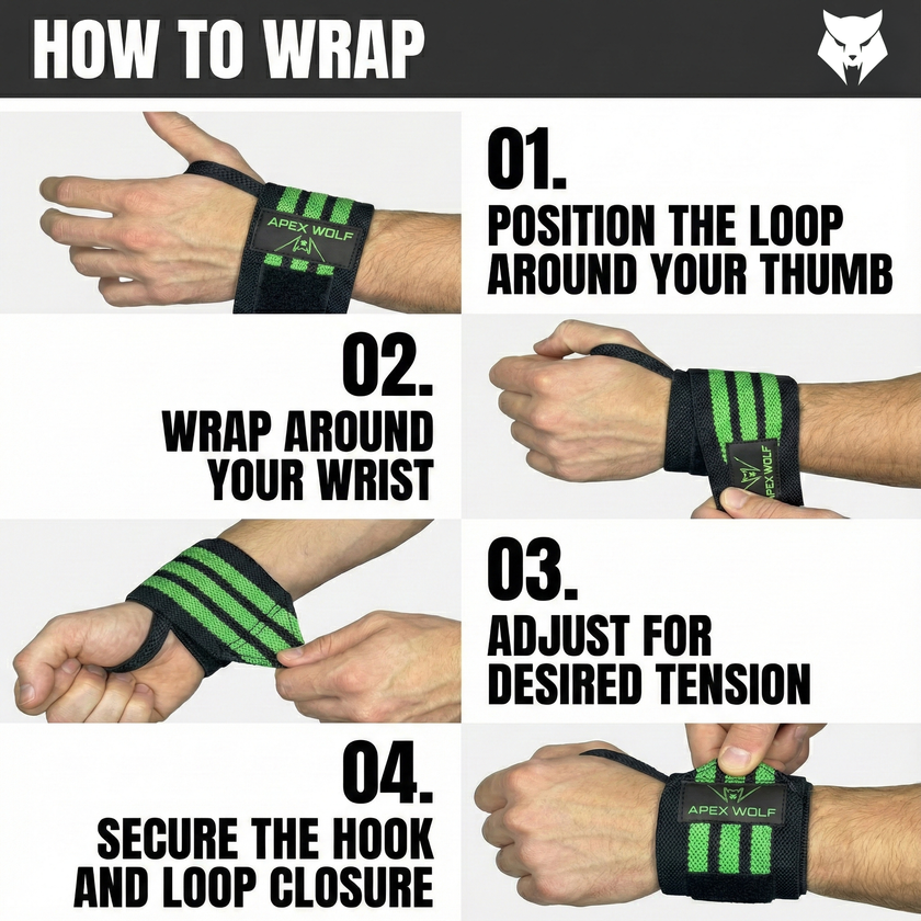 Battle Wrap Wrist Straps (Pair) – Green