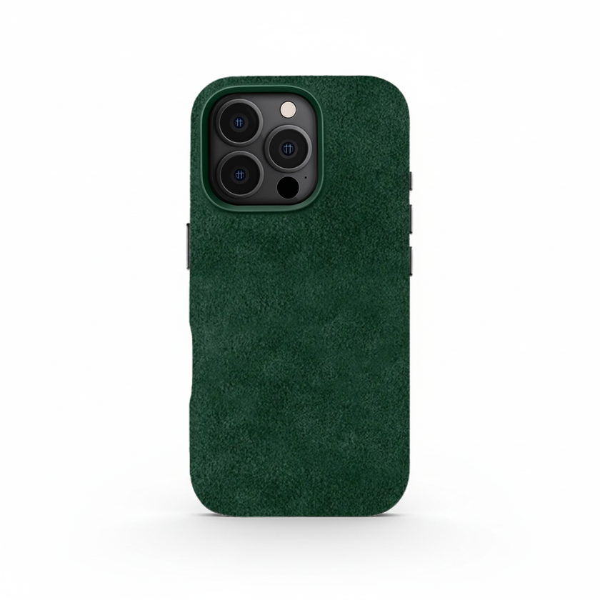 Green Alcantara Case For iPhone 16