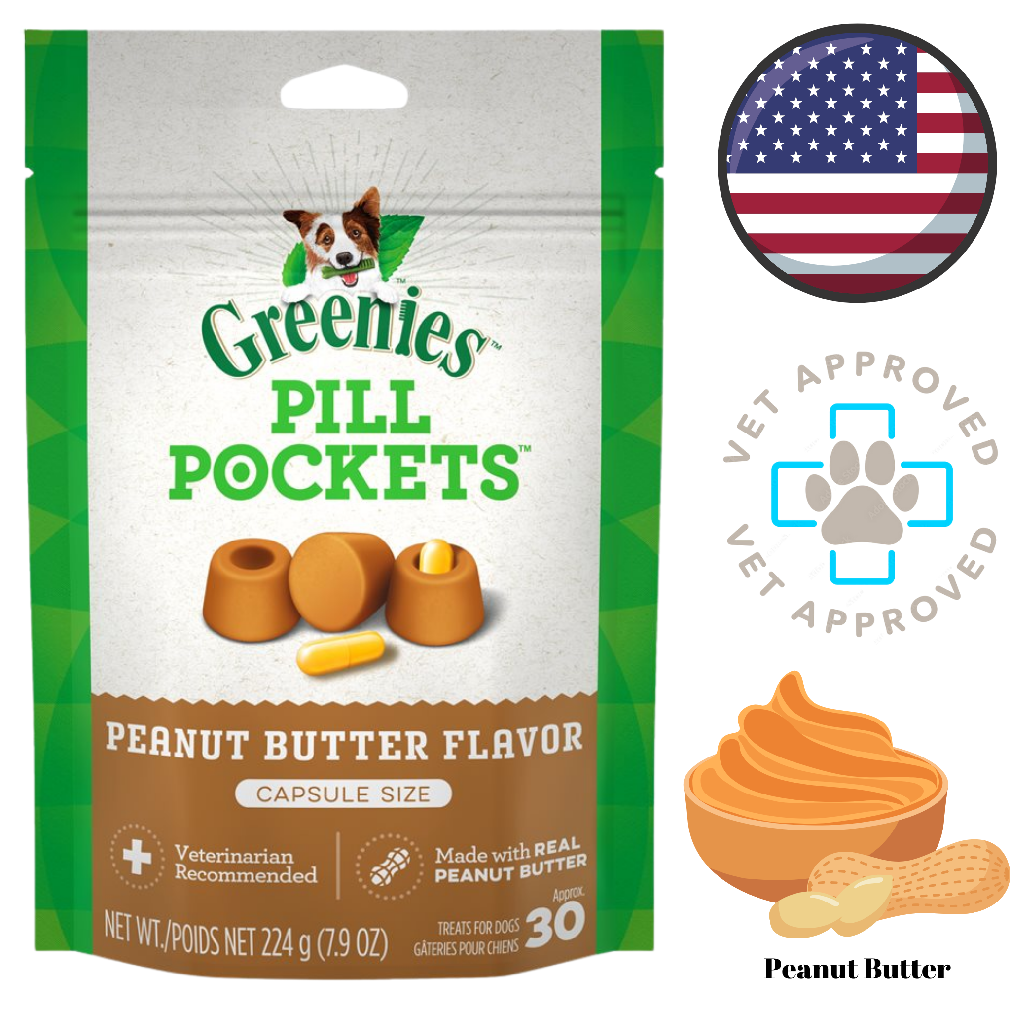 Greenies - Pill Pockets Peanut Butter Dog Treats