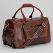 Greenwood Leather Wheeled Duffel Bag. Vintage Sandel Travel Trolley