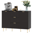 Ellis Modern Kitchen Buffet/Hallway Cabinet with 3 Drawers-Black