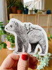 Grizzly with cub on back Sticker for Water Bottle, Agenda or Computer