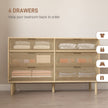Jesse 6 Drawer Dresser with Fluted Panels-Oak
