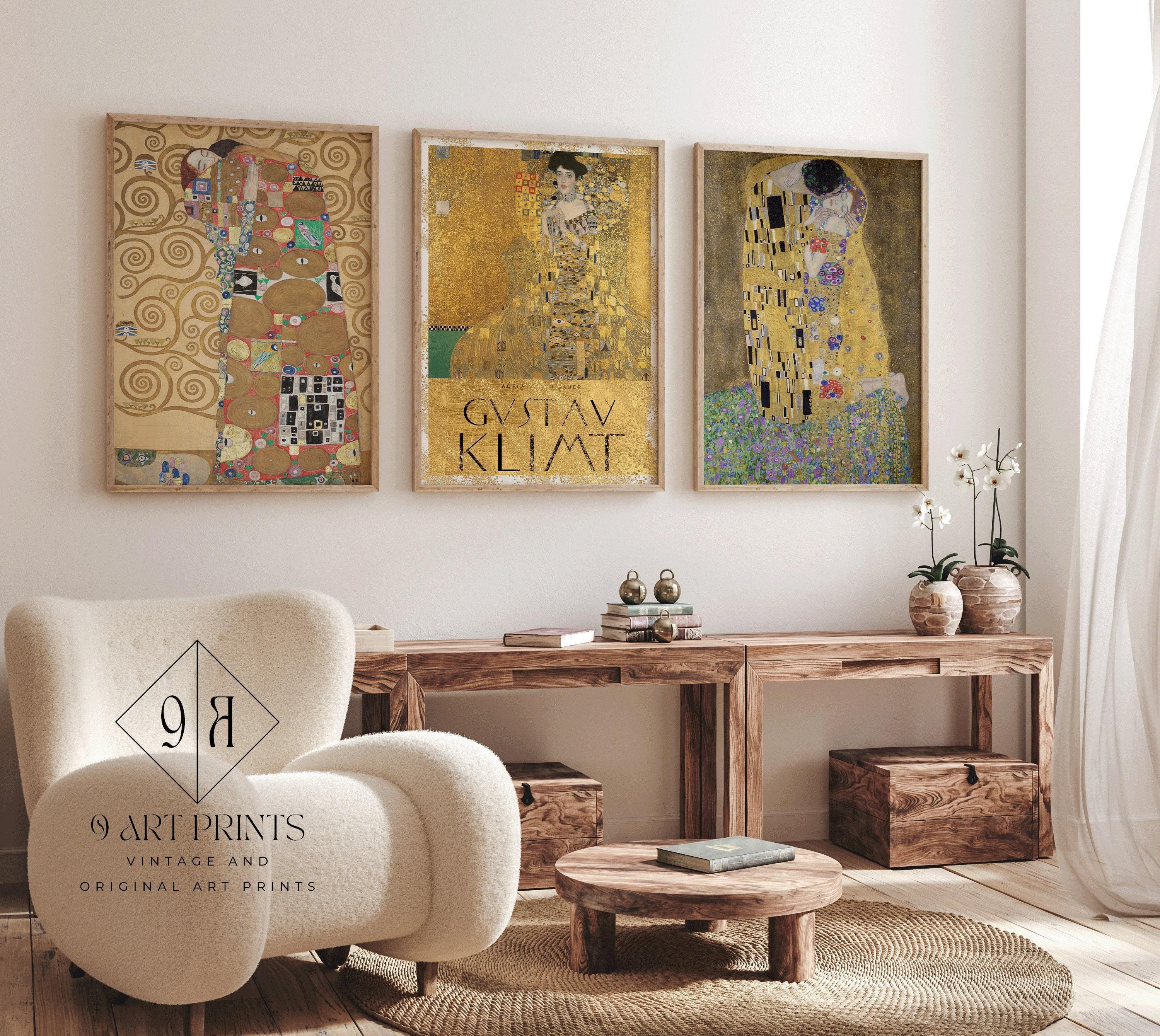 Gustav Klimt Art Print Set: The Kiss, Adele Bloch-Bauer, The Embrace