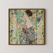 Gustav Klimt Lady With Fan Fine Art Print: Vintage Green Painting (1x1)