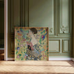 Gustav Klimt Lady With Fan Fine Art Print: Vintage Green Painting (1x1)