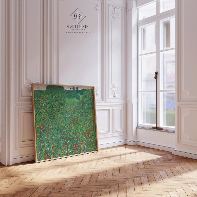 Gustav Klimt - Poppies | Famous Vintage Painting (available handframed or unframed) 1x1
