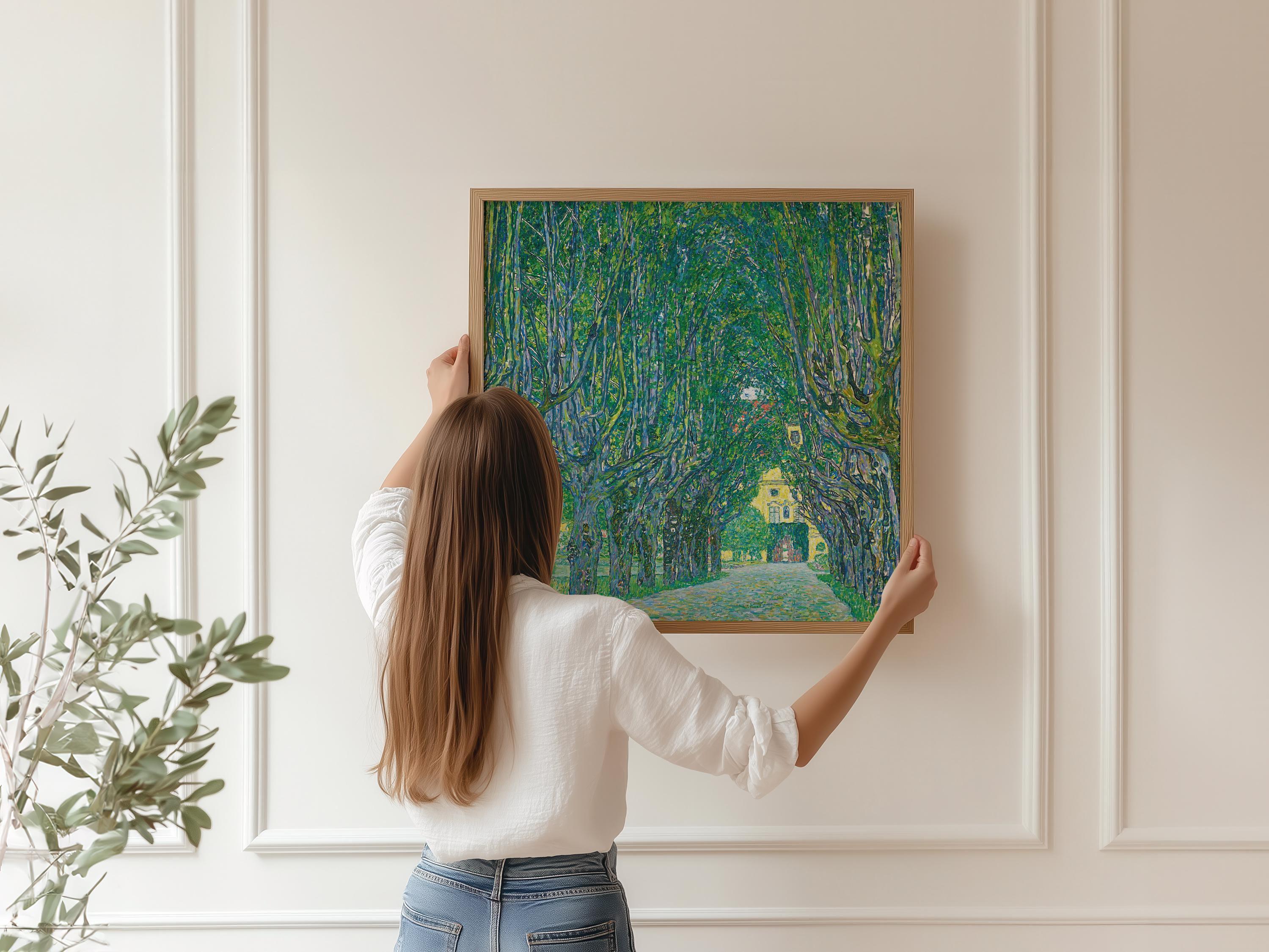 Gustav Klimt Print: Avenue to Kammer Castle, Green Serene Painting