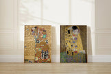 Gustav Klimt STATEMENT DUO Prints - The Embrace and The Kiss |  | Iconic Art Famous Painting available framed