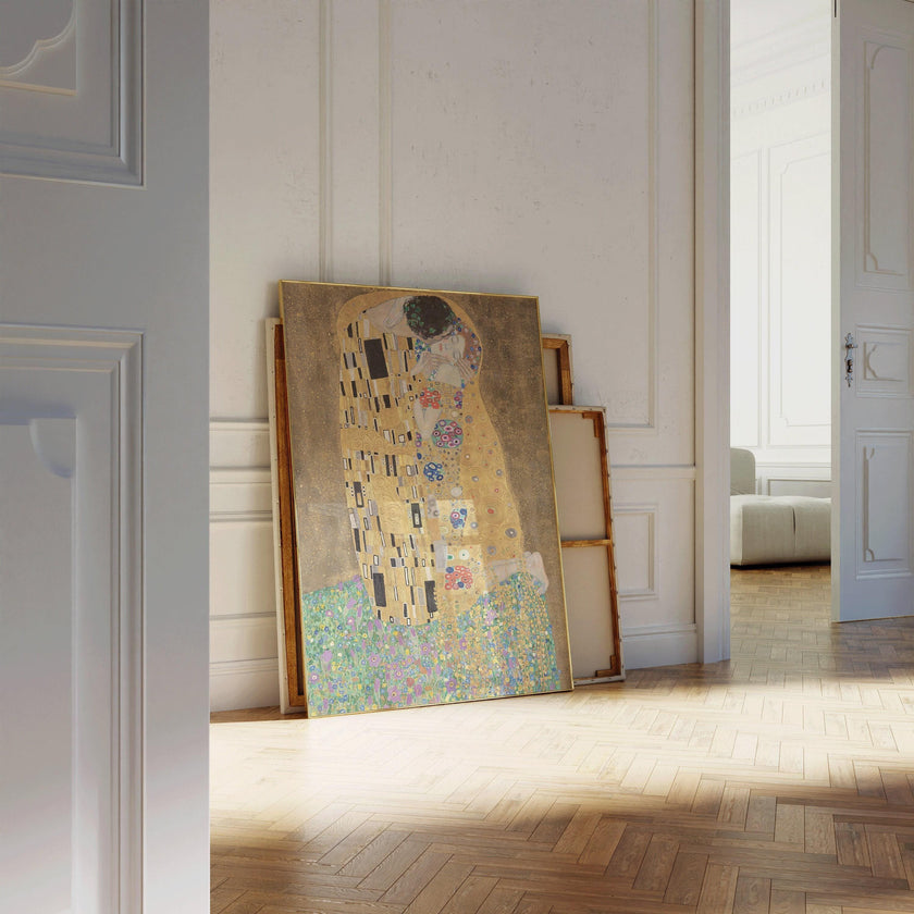 Gustav Klimt - The Kiss | Famous Vintage Painting (available handframed or unframed)