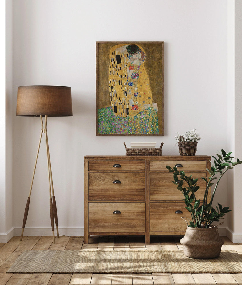 Gustav Klimt - The Kiss | Famous Vintage Painting (available handframed or unframed)