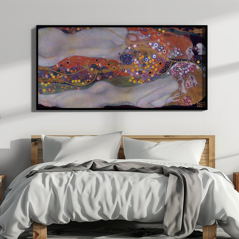 Gustav Klimt - Water Serpents II | Vintage Wide Panoramic Art (available handframed or unframed) 2x1
