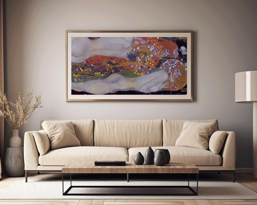Gustav Klimt - Water Serpents II | Vintage Wide Panoramic Art (available handframed or unframed) 2x1