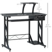 Indy Computer Desk with Keyboard Tray and Drawer-Black