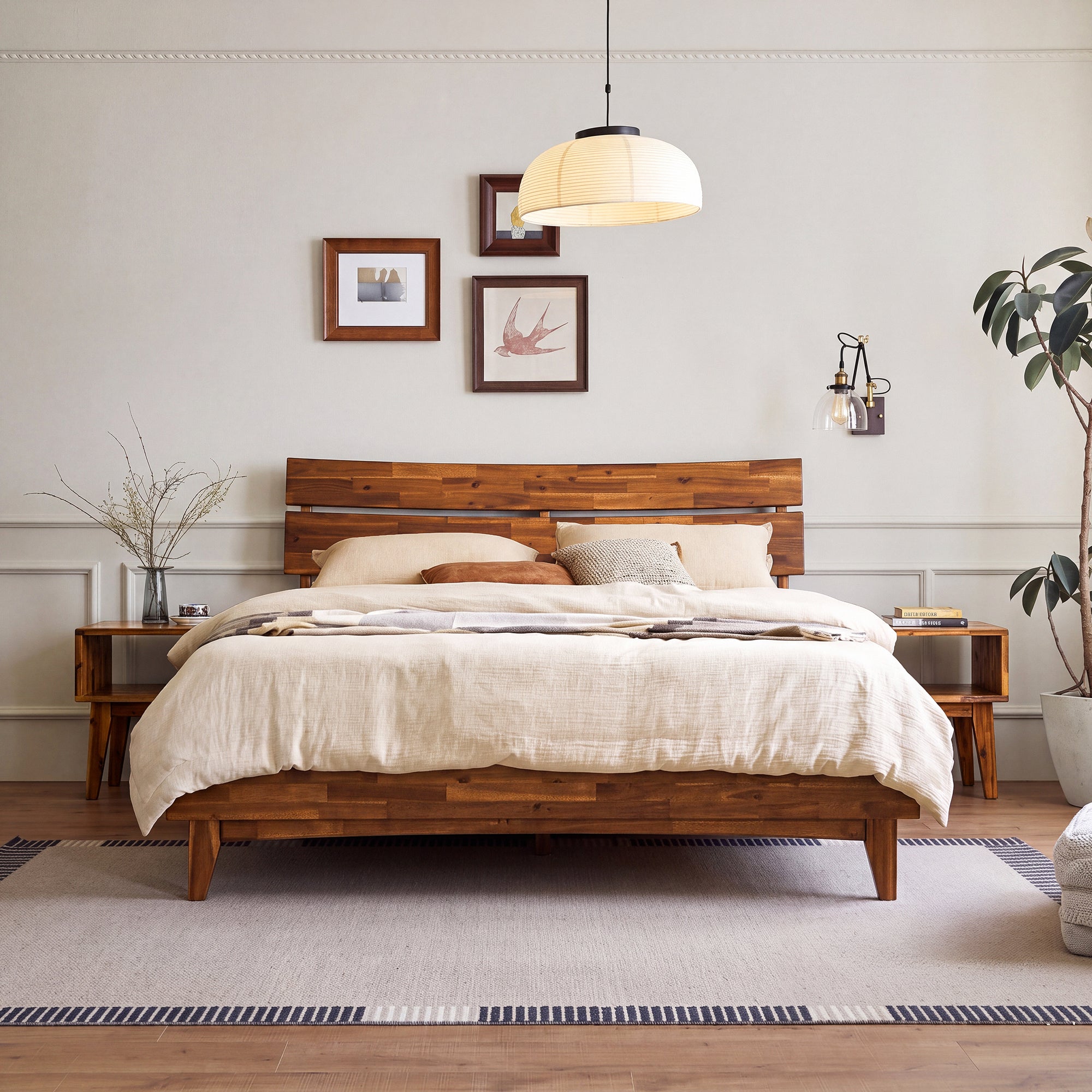 Aurora Solid Wood Bed Frame