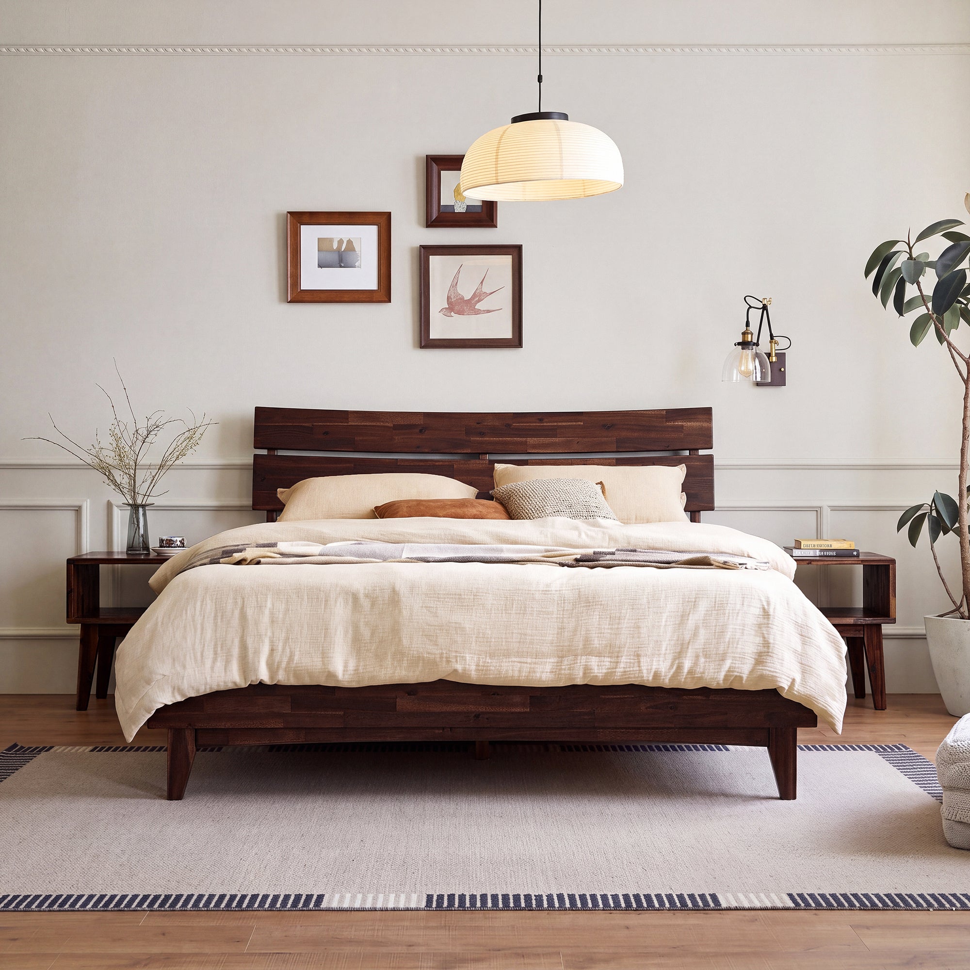 Aurora Solid Wood Bed Frame