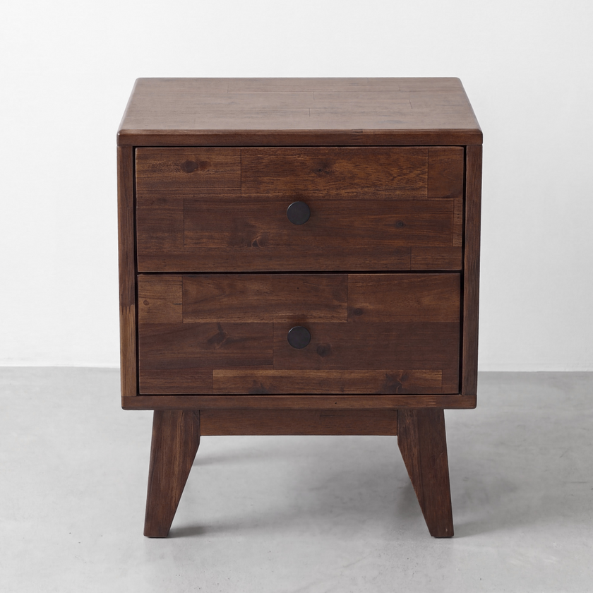 Silvia 2-Drawer Solid Wood Nightstand