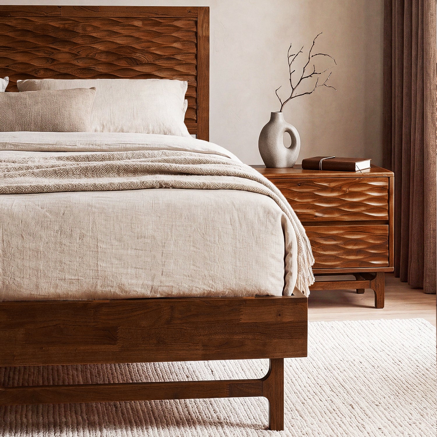 Elara Solid Wood Bed Frame