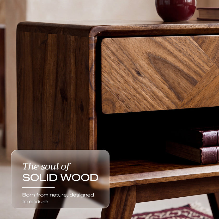 Laden Handcrafted Solid Wood Nightstand