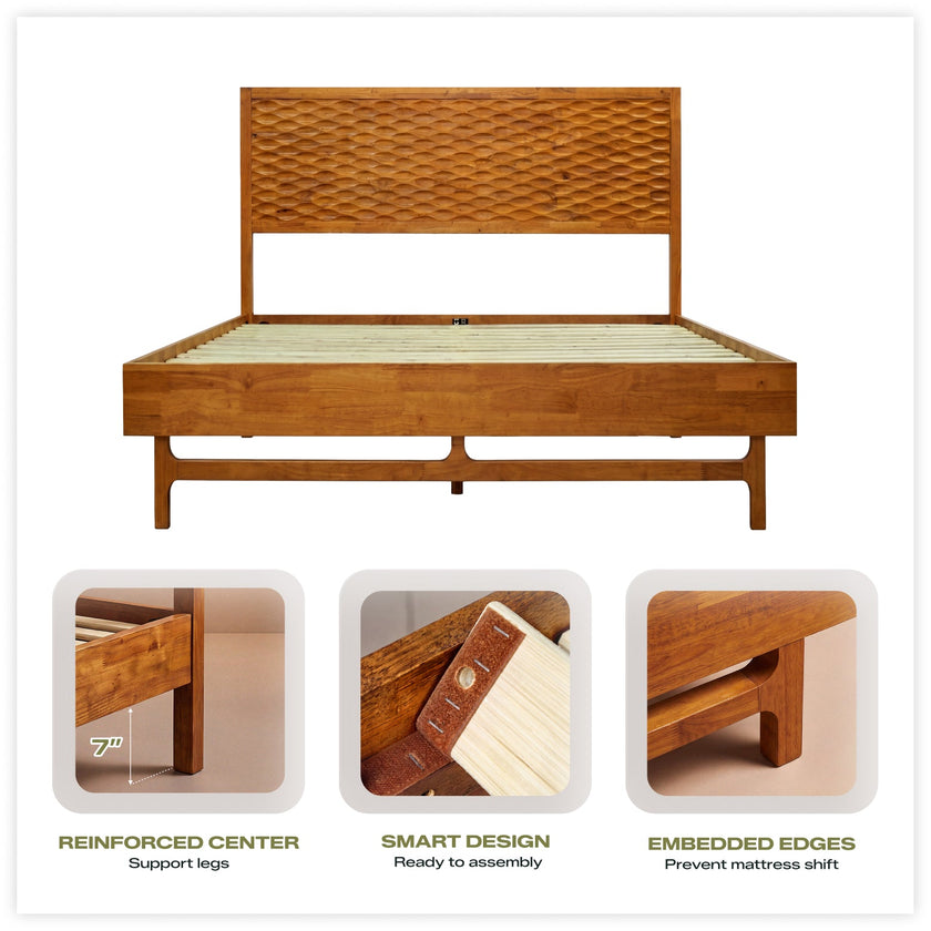 Elara Solid Wood Bed Frame