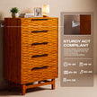 Elara Solid Wood Dresser with 5 Drawers