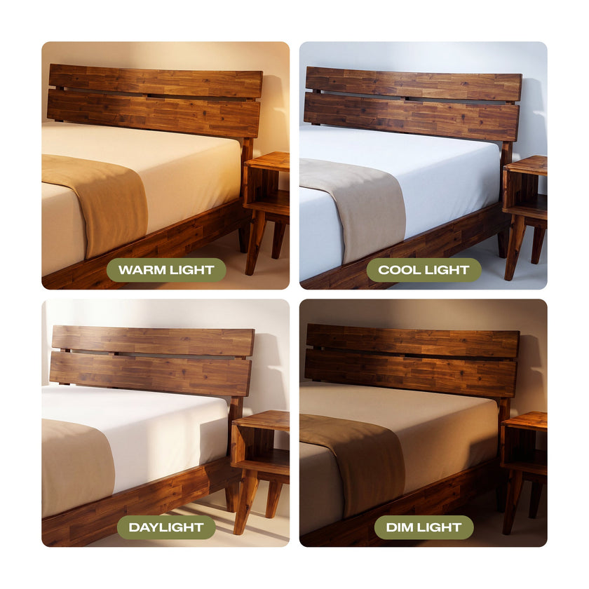 Aurora Solid Wood Bed Frame