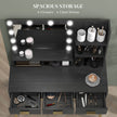 Sophia Illuminated Makeup Table with LED Lights and 3 Drawers-Black