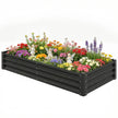 6 x 3 x 1ft Galvanized Raised Garden Bed, Reinforced Outdoor Planter Box with Open Bottom, Black