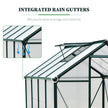 Outsunny 6'x8'x7' Walk-in Greenhouse Clear Polycarbonate Panels Plants Flower Growth Shed Outdoor Warm House