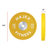 HAJEX Olympic Competition Steel Hub Bumper Plates Colored - 15, 25, 35, 45, 55 LB