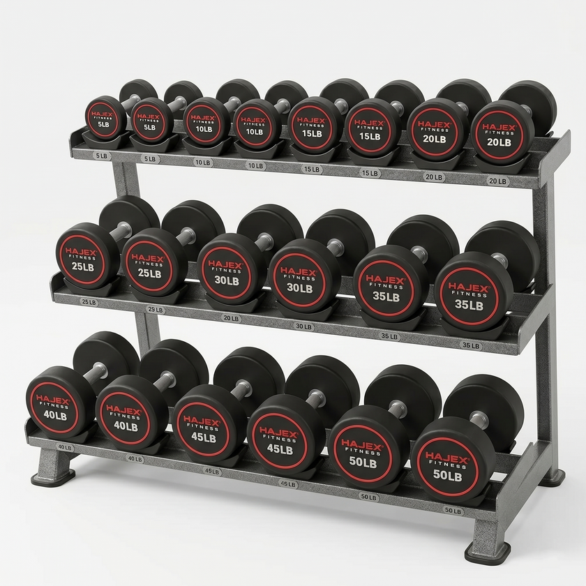 HAJEX Round Dumbbells 5 to 150 LB (Elite Series)