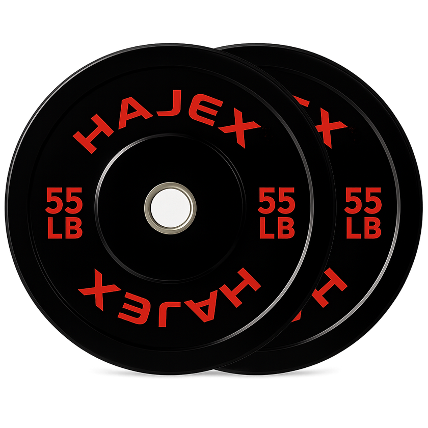 HAJEX Olympic Bumper Weight Plates - 10, 15, 25, 35, 45, 55 LB