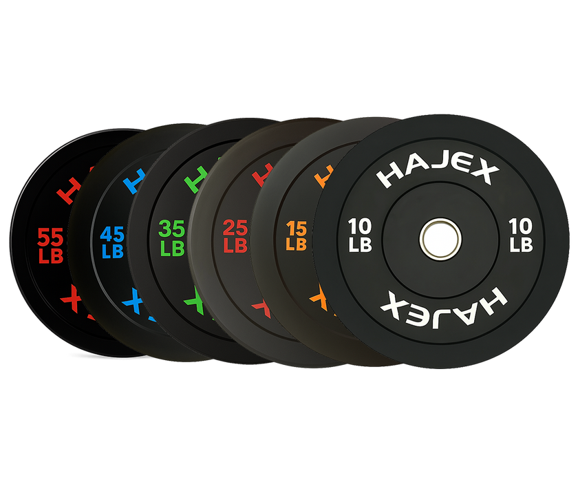HAJEX Olympic Bumper Weight Plates - 10, 15, 25, 35, 45, 55 LB