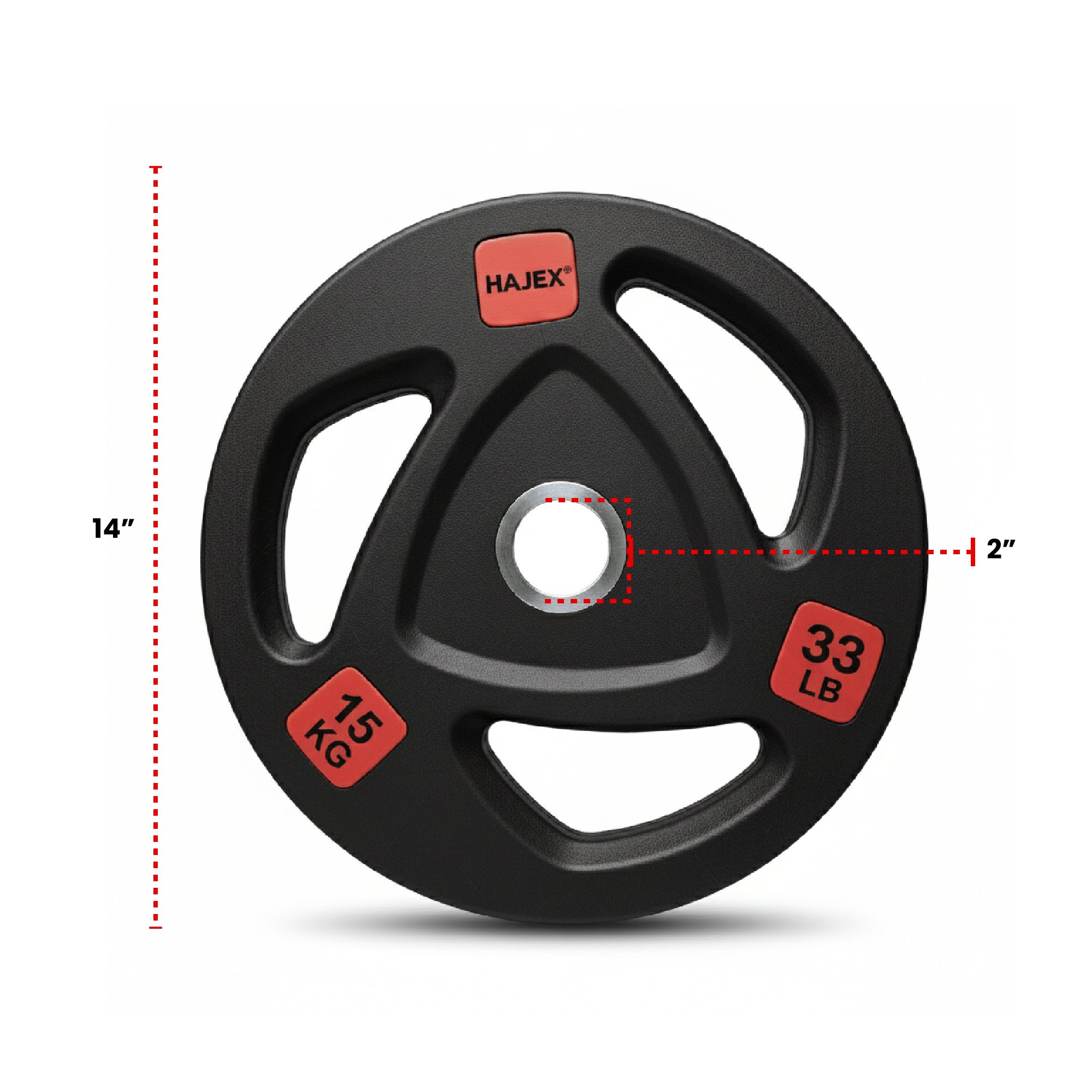 HAJEX Rubber Olympic Bumper Grip Weight Plates & Sets in LBs & KGs