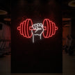 Hand holding a weight Neon Sign