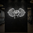 Hand holding a weight Neon Sign