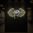 Hand holding a weight Neon Sign