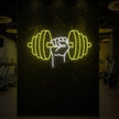 Hand holding a weight Neon Sign