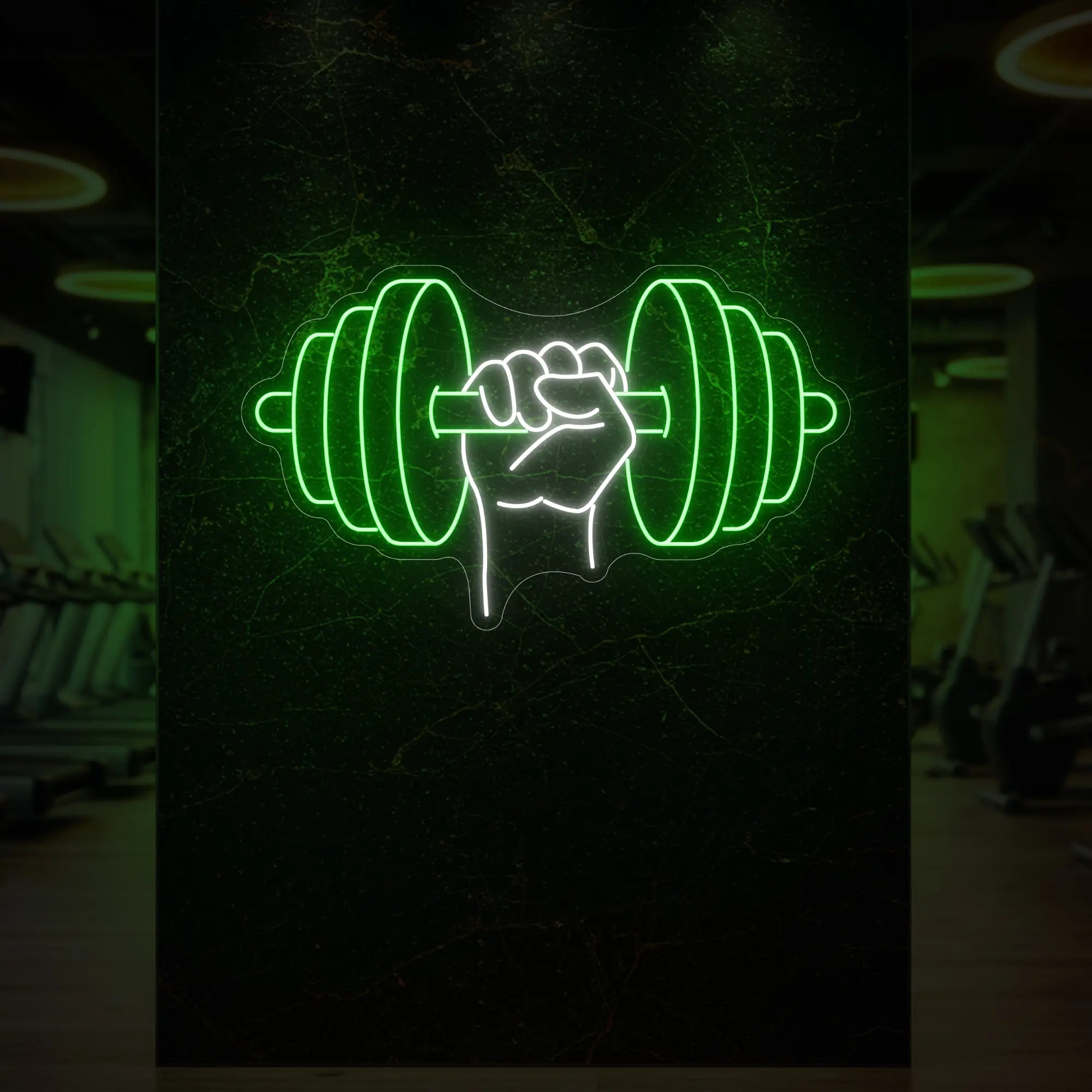 Hand holding a weight Neon Sign