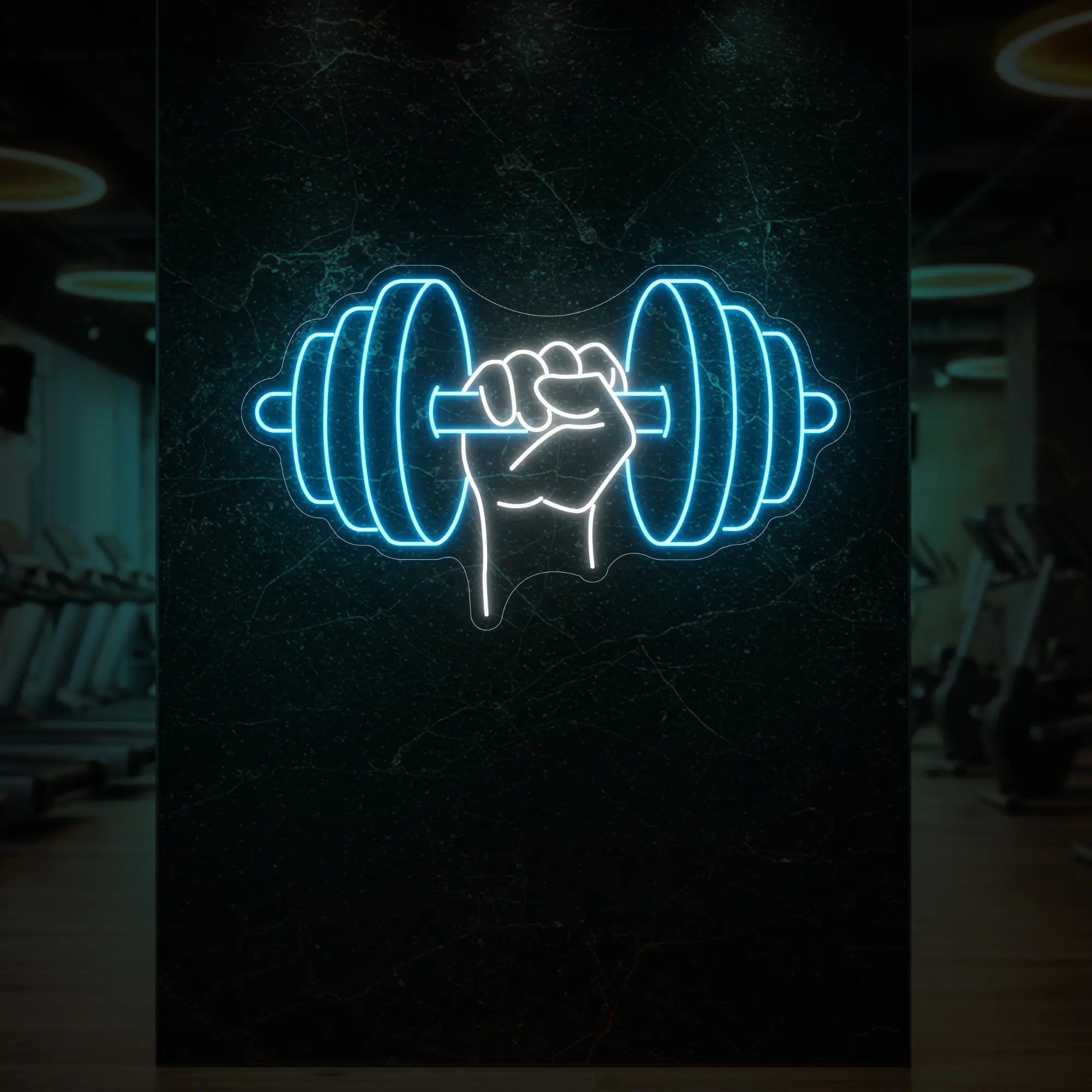 Hand holding a weight Neon Sign