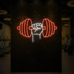 Hand holding a weight Neon Sign